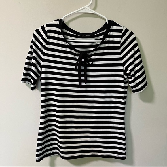 Talbot Medium Black and White Striped Tops  Women - Picture 2 of 16